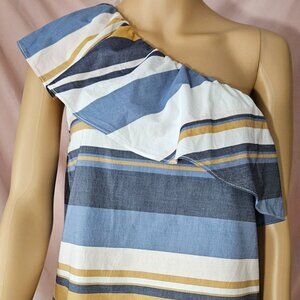 Tommy Hilfiger Sleeveless One Shoulder Ruffle Woven